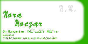 nora moczar business card